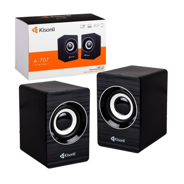 Kisonli Square Mini Portable Indoor Desktop Speaker A-707 For USB Device KISONLI A-707 Portable 2.0