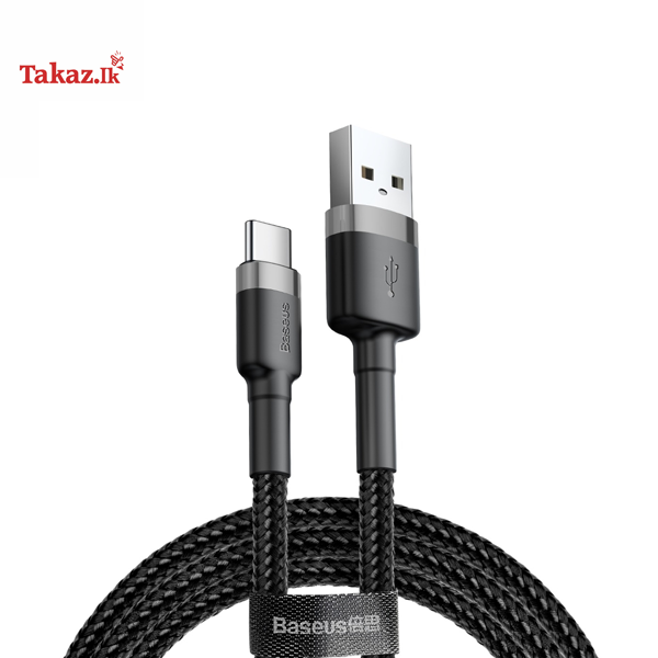 Baseus Cafule 2M Nylon Braided Cable USB To? Type-C QC3.0 2A Black-Grey