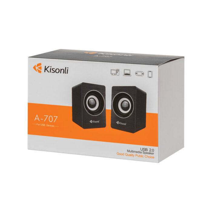 Kisonli Square Mini Portable Indoor Desktop Speaker A-707 For USB Device KISONLI A-707 Portable 2.0
